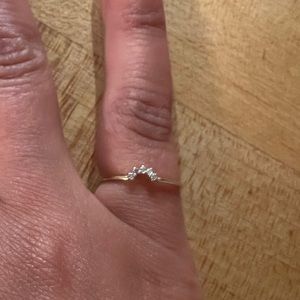 Custom made curved diamond band ring size 6